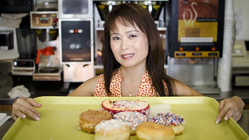 Michelle Senna, owner of Master's Donuts in Oxnard, a Cambodian refugee, and the Spirit of Small Business 2013 award winner in the Minority-Owned Business category. (Alex Drysdale / Business Times photo)