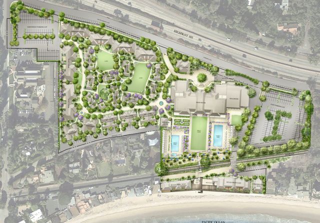 Previously planned for 186 rooms, the Miramar proposal calls for 170 guestrooms, including 27 oceanfront rooms and suites, among them a freestanding 3,800-square-foot presidential suite. (courtesy image)