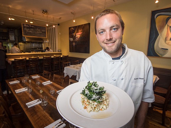 Justin West, owner of downtown Santa Barbara restaurant Julienne. Despite founding the eatery with his wife Emma during the depths of the recession in 2008, the two have found a recipe for success. (Nik Blaskovich / Business Times photo)