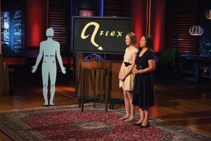 Andrea Cao, left, stands with her business partner and mom, Hong, as the two pitch their Q-Flex product on ABC's "Shark Tank." 