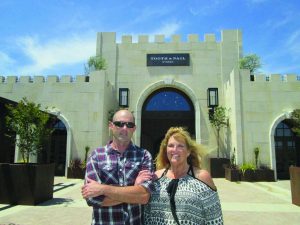 Rob Murray, a longtime vineyard owner who has moved into winemaking with Tooth & Nail Winery, shown with Direct to Consumer Manager Jo Armstrong.