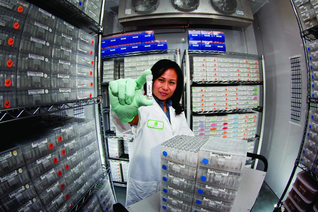 A Ceres researcher shows off seed samples in a laboratory at the Thousand Oaks-based company.